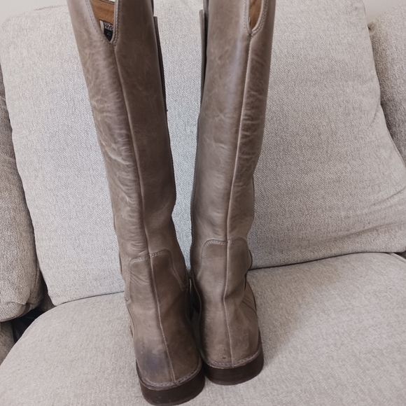 Frye Brown Taupe Leather Riding Boots - Picture 4 of 14